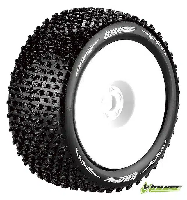 LT3134SW Louise Tires & Wheels T-PIRATE 1/8 Truggy Soft White 0-Offset (2) – Bild 1