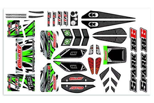 Team Corally - Body Decal Sheet - Spark XB6 - Green- 1 pc