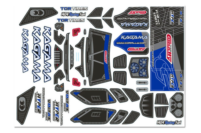 Team Corally - Body Decal Sheet - Kagama - Blue - 1 pc