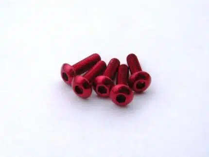 Hiro Seiko Alloy Hex Socket Button Head Screw M3x10 [Red] ( 5 pcs)