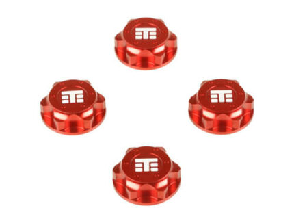 TKR5116BR-Wheel Nuts (T Logo, 17mm, serrated, red ano, M12x1.0, 4pcs