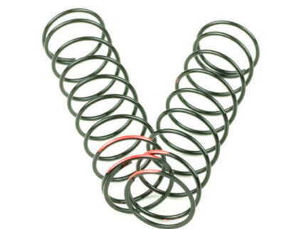 TKR6034B – Shock Spring Set (rear, 1.5 x 9.5T, 3.83lb/in, 83mm, red)