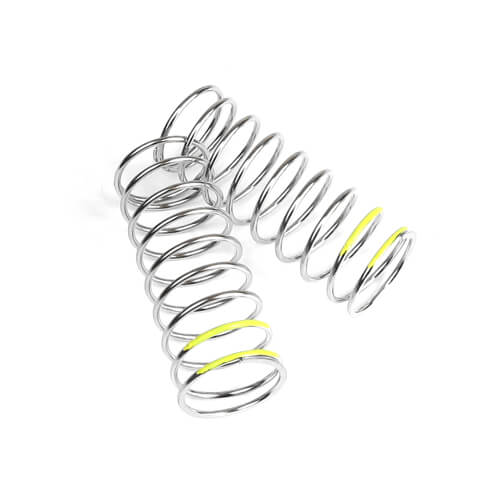 TKR6105-LF Shock Spring Set (front, 1.6×9.75, 4.44lb/in, 57mm, yellow)