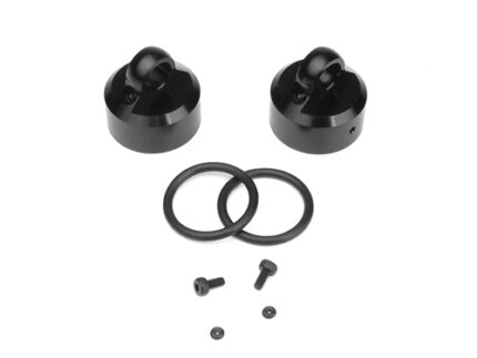 TKR8702-Shock Caps (7075, emulsion/vented/standard, black ano, 2pcs)