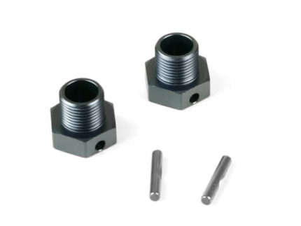 TKR9671 - Wheel Hubs (+2mm offset, 17mm, gun metal ano, w/pins, 2pcs)