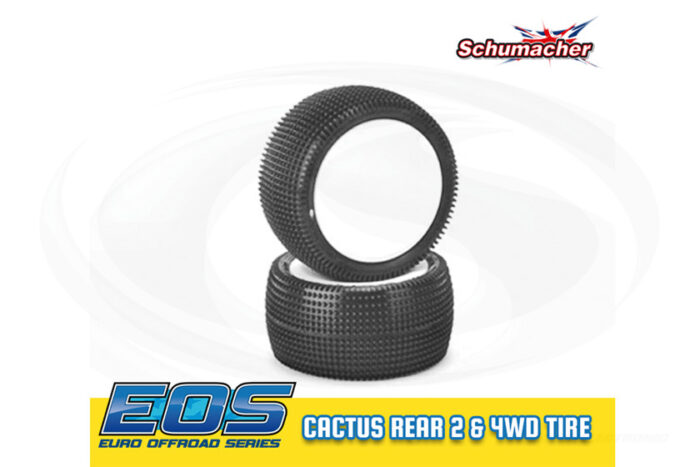 1:10 Schumacher Cactus - Rear - 2 & 4WD Komplettrad verklebt - Gelb, 12mmHex - EOS / Mibos 2017/18-